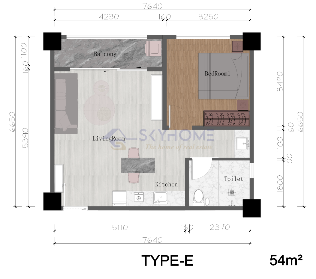 1 Bedroom Floor Plan